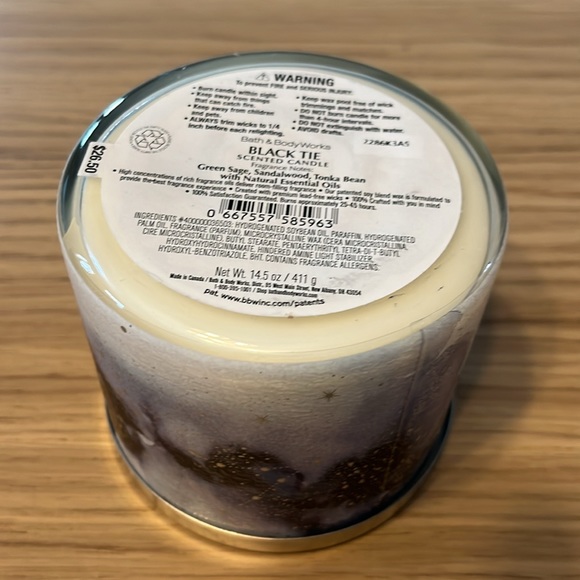 Bath & Body Works 3 Wick Candle. Black Tie. - Picture 3 of 3